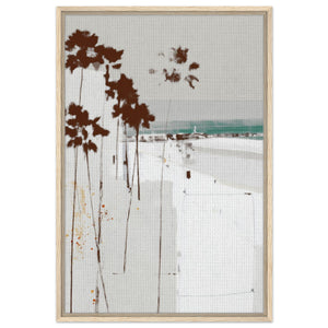 Palm Coast Leinwandbild - Abstraktes Leinwandbild - Beige, Weiß, Grün - 30x40cm, 45x60cm, 60x90cm