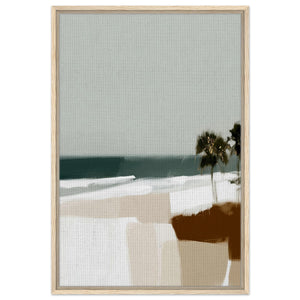 Coastal Breeze Leinwandbild - Abstraktes Leinwandbild - Hellblau, Sand, Weiß - 30x40cm, 45x60cm, 60x90cm